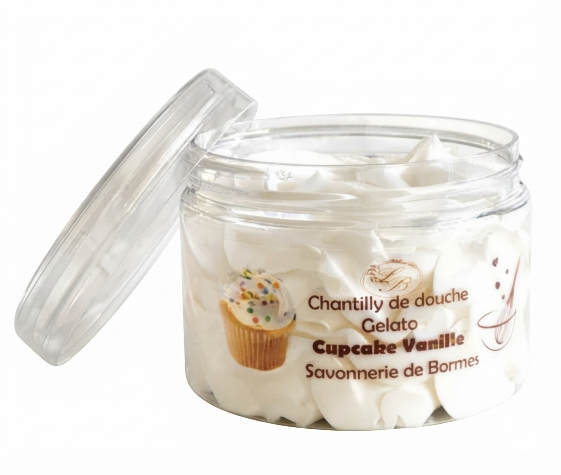 Chantilly de douche cupcake vanille