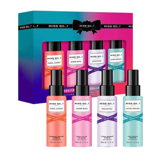 Coffret brume corps Miss So Mediterranean - 4 brumes parfumées 50ml Maëlyne Beauty