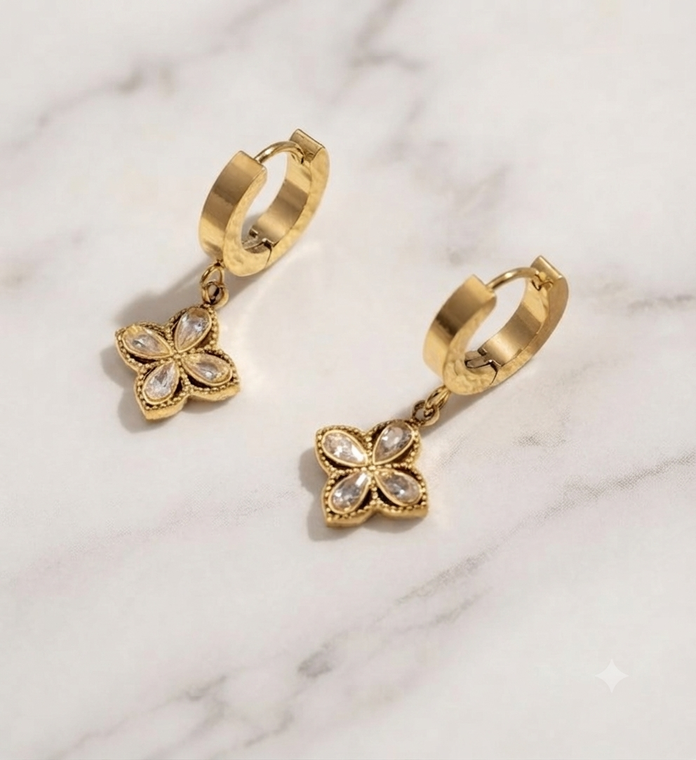 Boucles d’oreilles Iris en acier inoxydable hypoallergénique - Maëlyne Beauty