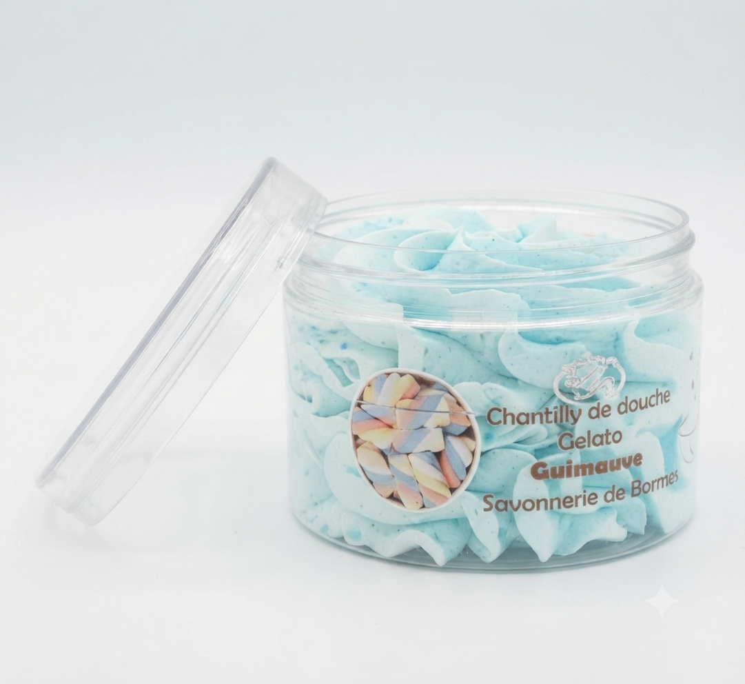 Chantilly de douche guimauve