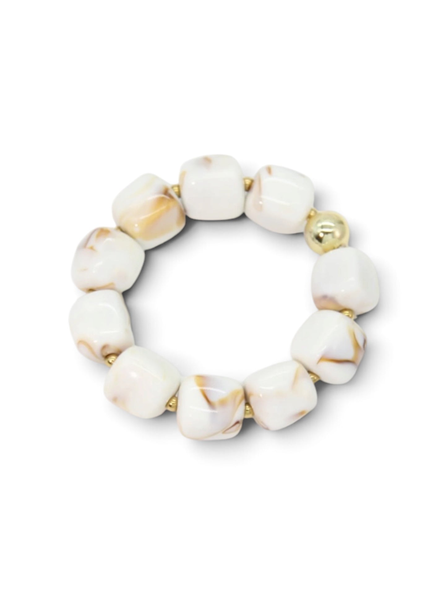Bracelet perles de résines blanc 