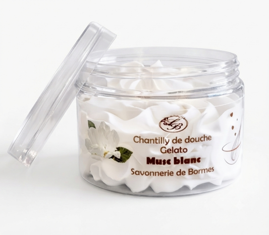 Chantilly de douche musc blanc