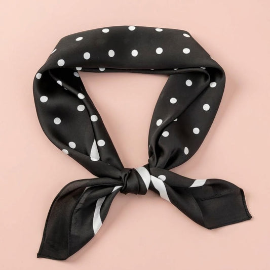 Foulard pois blancs noir - Maëlyne Beauty