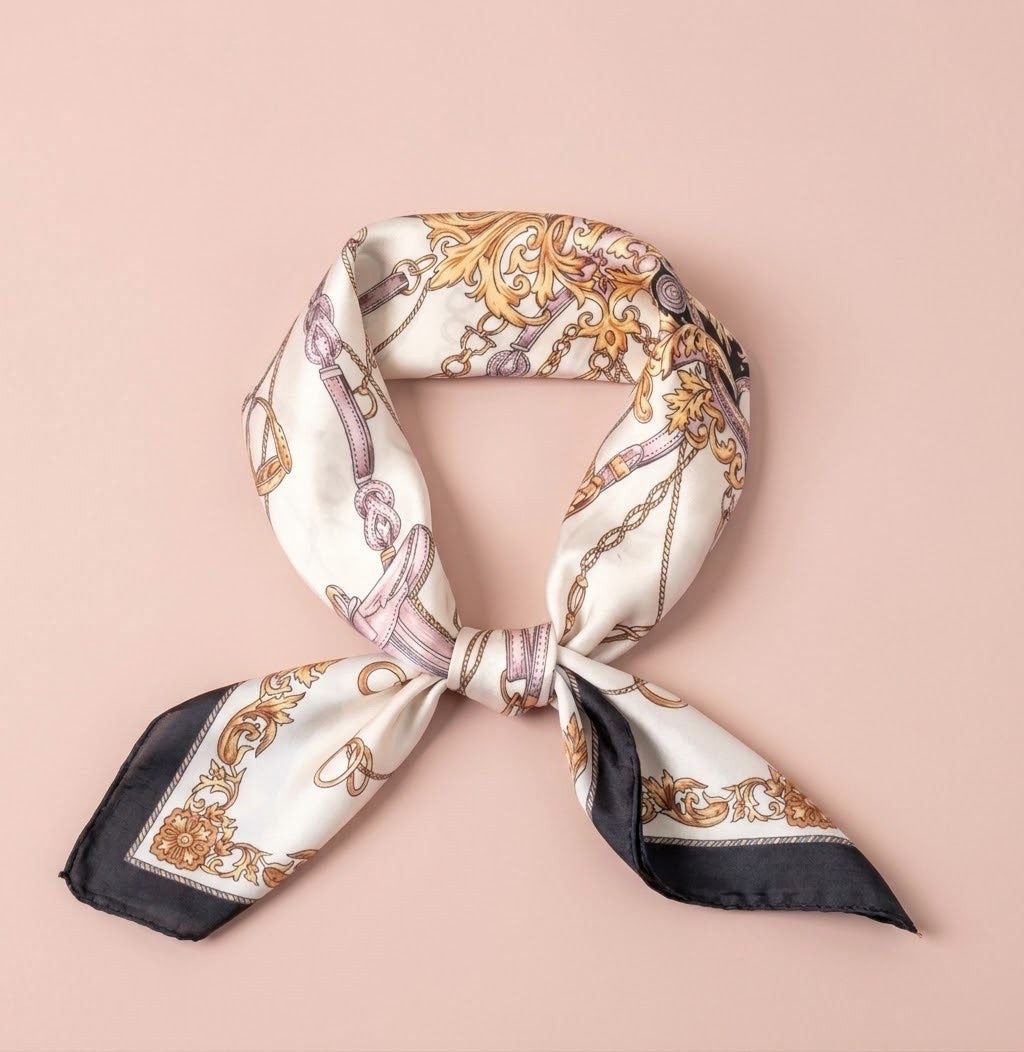 Foulard chaînes baroques écru - Maëlyne Beauty