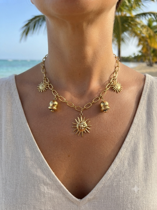 Collier Maelle doré en acier inoxydable hypoallergénique - Maëlyne Beauty