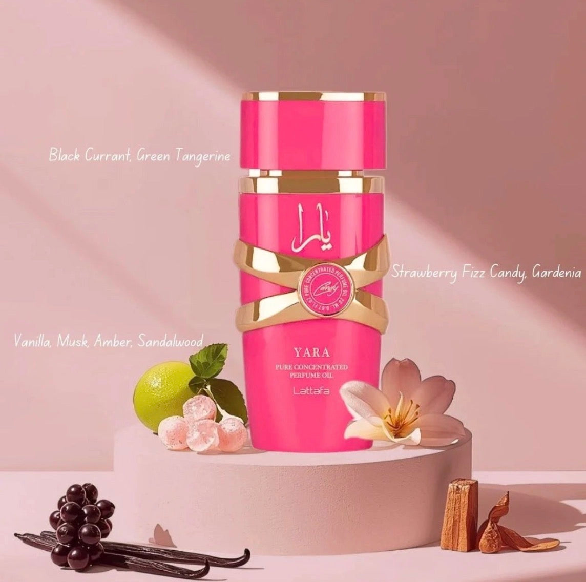 Flacon huile parfumée Yara Candy Lattafa 20 ml sans alcool