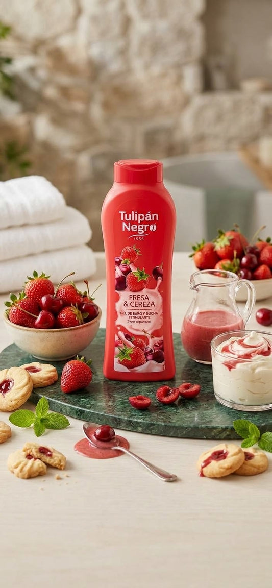 Gel douche Tulipán Negro Fraise & Cerise 650 ml
