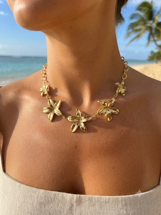 Collier Dorothée doré en acier inoxydable hypoallergénique - Maëlyne Beauty