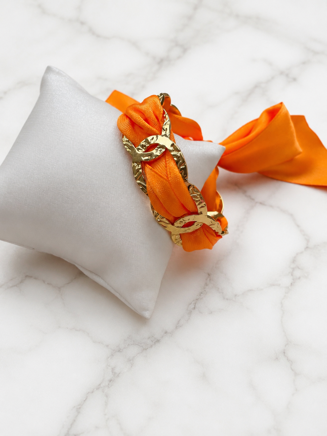 Ruban en satin interchangeable orange 