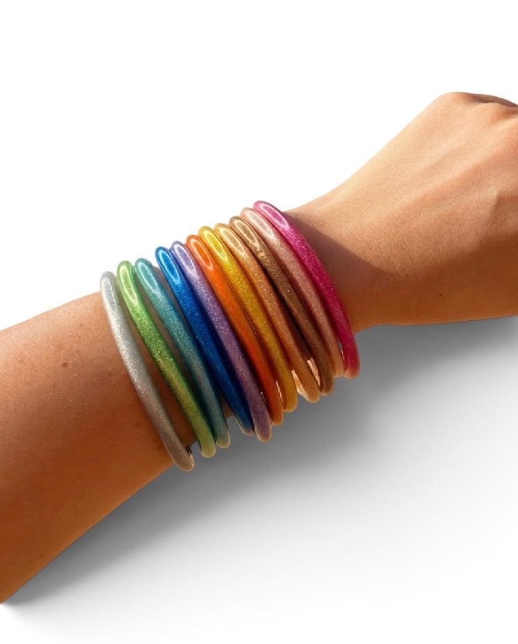Jonc bouddhiste en caoutchouc  - bracelet bangle zen disponible en 11 coloris