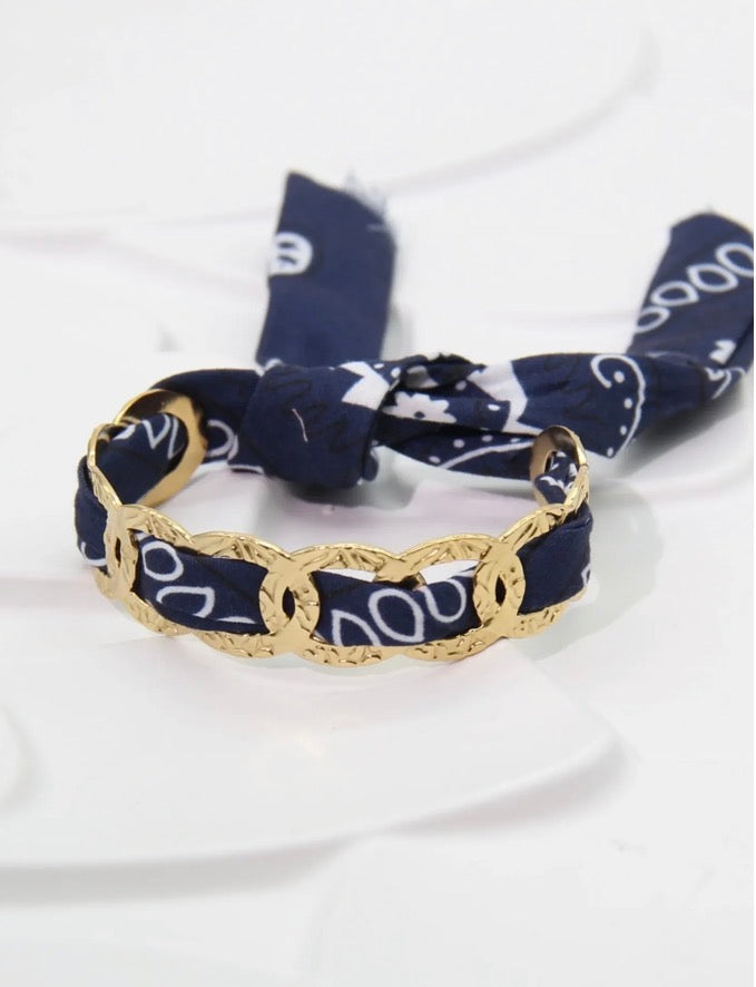 Bracelet maille et bandana Paisley