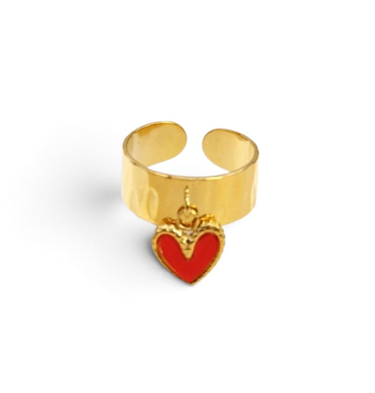 Bague ajustable amour, en acier inoxydable 