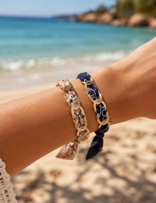 Bracelet maille et bandana Paisley